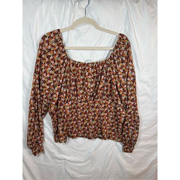 Arula Floral Boho Peasant Shirt 3X Off-the-Shoulder Top NWT - Picture 4 of 7